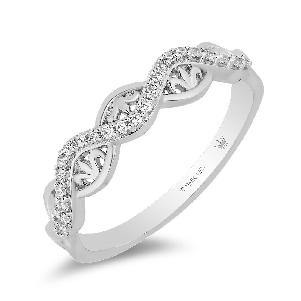 Hallmark Fine Jewelry Filigree Twist Stack Diamond Ring in Sterling Silver View 1