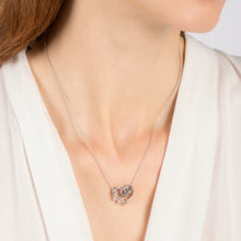 Load image into Gallery viewer, Hallmark Fine Jewelry Sloth Heart Necklace in Sterling Silver with Champagne Diamonds
