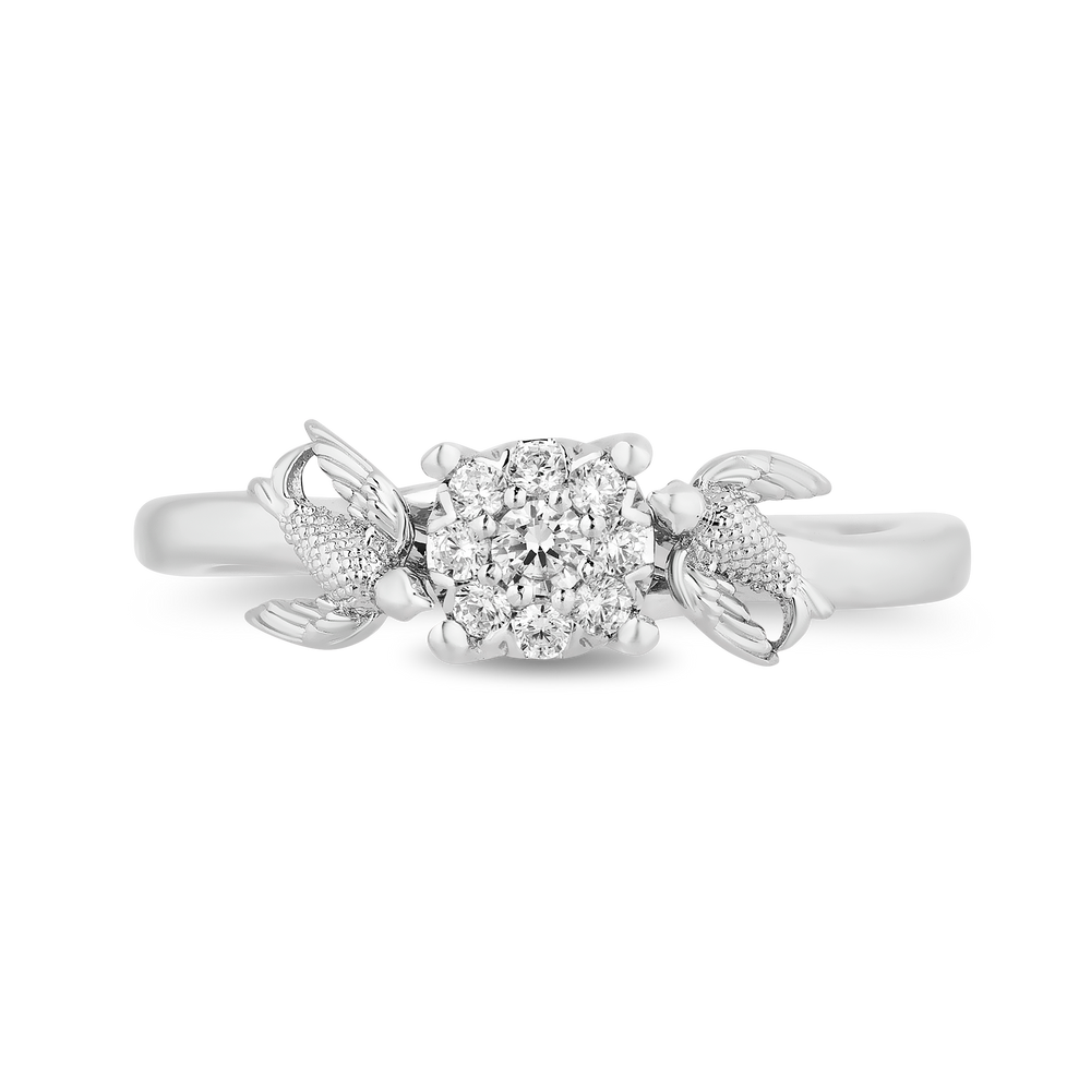 Hallmark Fine Jewelry Antique Style Swallow Diamond Promise Ring in Sterling Silver