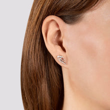 Load image into Gallery viewer, Hallmark Fine Jewelry Dove Wing Stud Earrings in Sterling Silver with White Topaz &amp; Diamonds
