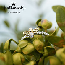 Load image into Gallery viewer, Hallmark Fine Jewelry Honey Bee Diamond Ring In Sterling Silver &amp; Yellow Gold View 1
