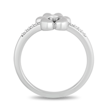 Load image into Gallery viewer, Hallmark Fine Jewelry Puppy Paw Diamond Ring in Sterling Silver Diamonds View 1
