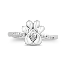 Load image into Gallery viewer, Hallmark Fine Jewelry Puppy Paw Diamond Ring in Sterling Silver Diamonds View 1
