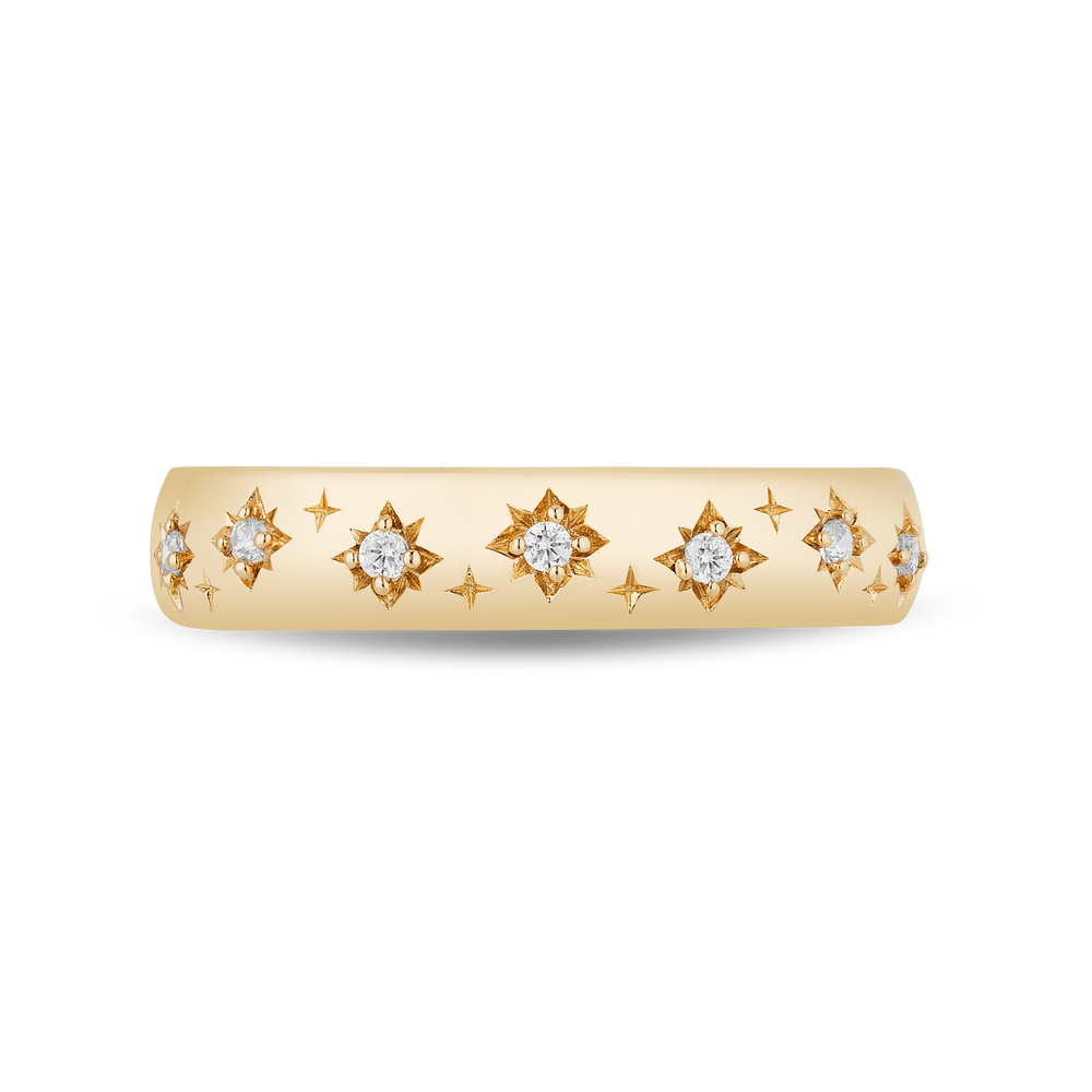 Hallmark Fine Jewelry Star Studded Eternity Band in 14K Yellow Gold with Diamonds