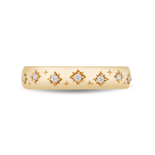 Load image into Gallery viewer, Hallmark Fine Jewelry Star Studded Eternity Band in 14K Yellow Gold with Diamonds
