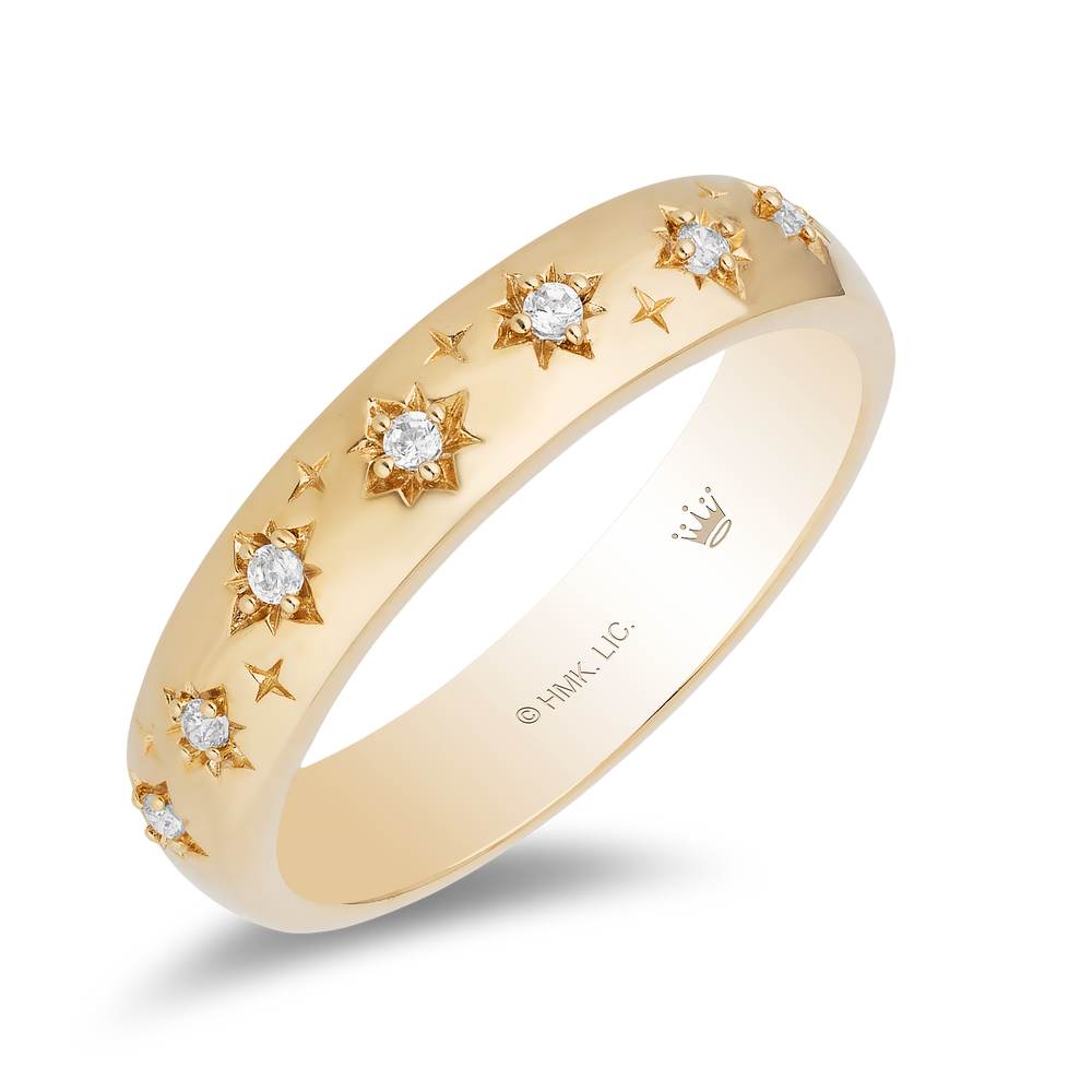 Hallmark Fine Jewelry Star Studded Eternity Band in 14K Yellow Gold with Diamonds